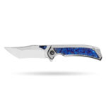 Granite Frontier × Boone Forge "Nebula" Titanium & Blue Timascus Liner Lock Knife (3.82" M390 Blade)