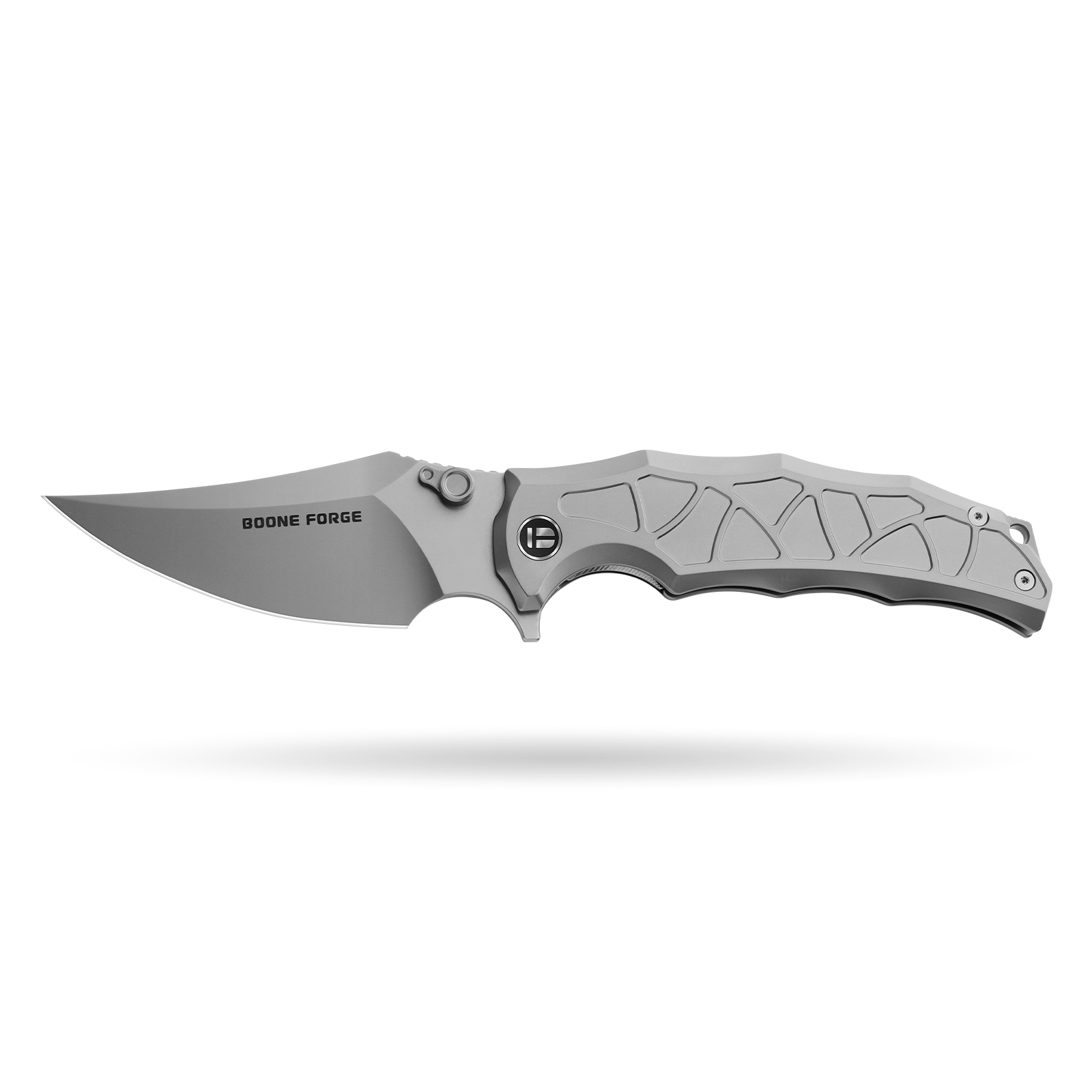 1 Granite Frontier × Boone Forge "Shatter" Titanium Trailing Point Liner Lock Knife (4.06" M390 Blade) - Image 1