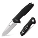 Granite Frontier × Boone Forge "Rover" Black G10 Multi-Tool EDC Folder (3.07" Sandvik 14C28N Blade)