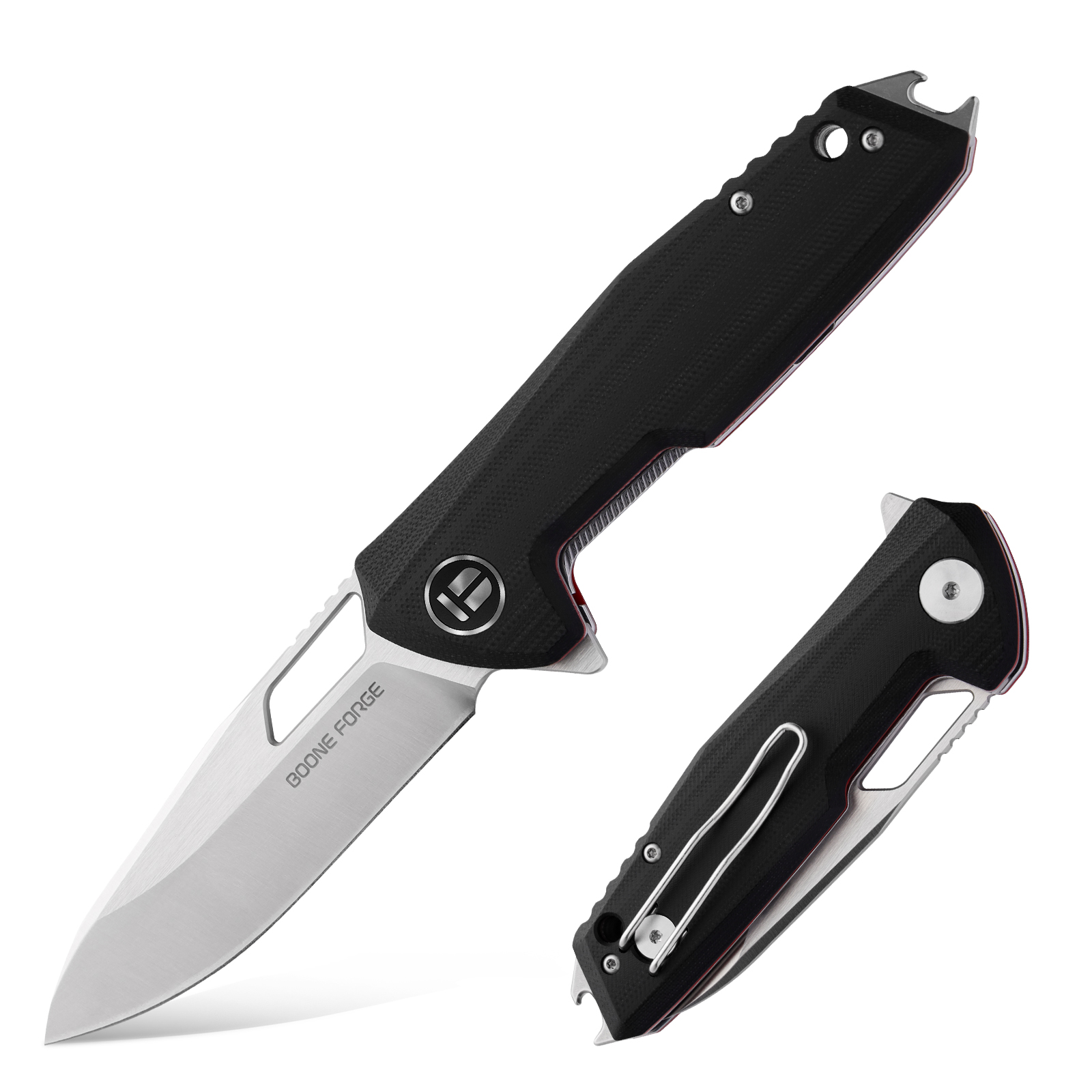 1、首图 Granite Frontier × Boone Forge "Rover" Black G10 Multi-Tool EDC Folder (3.07" Sandvik 14C28N Blade) - Image 1