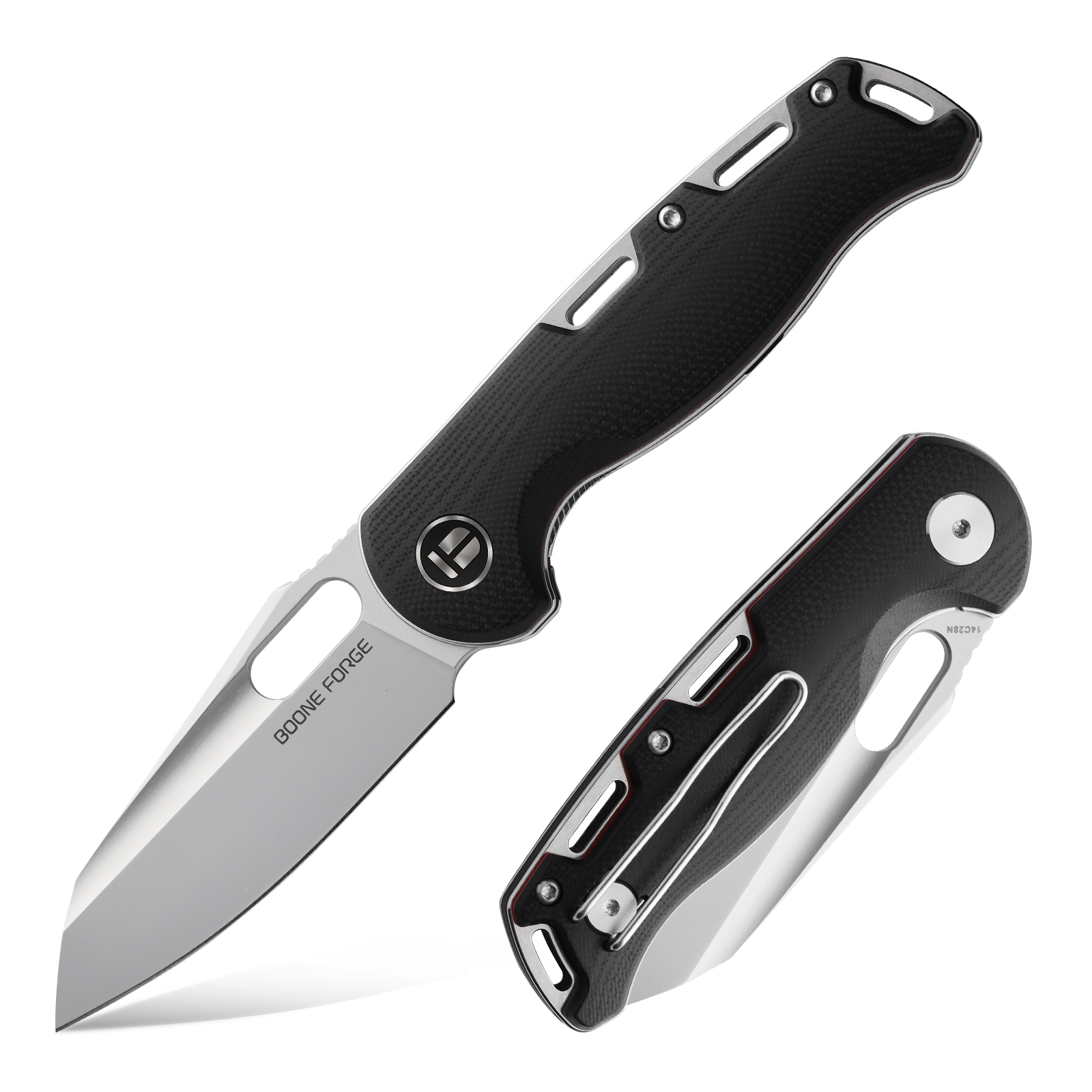 1、首图 Granite Frontier × Boone Forge "Vanguard" Black G10 & Sandvik 14C28N EDC Folder (3.33" Blade) - Image 1